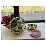 Two trinket plates artist signed plate & faux flow