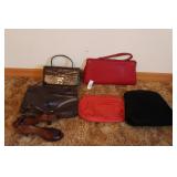 Vintage purse lot - clutches, leather & cross body