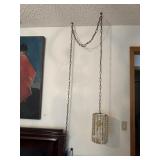 Pair hanging chandelier lamps - plug in