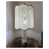 Cut crystal & brass table lamp