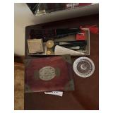 Ladies dresser trinkets - fans, Chinese jewelry bo
