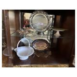 Milk glass handled bowl, ruffle top depression, se