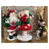Three Annalee figures - Two Christmas & Halloween