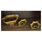 Royal Haeger pedestal & pair ashtrays