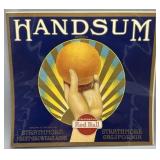 Two 1930s California Fruit Box Labels incl Handsum