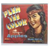Two 1940 Plen Tee Color Brand Washington Fruit Box