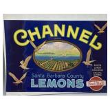 Two 1930s California Fruit Box Labels incl Evening