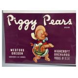 Two 1930/40s USA Fruit Box Labels incl Piggy Pears