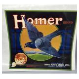 Two 1930s Cali. Fruit Box Labels incl Rancheria