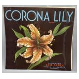 Two 1930s California Fruit Box Labels incl Corona