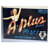 Two 1930s USA Fruit Box Labels incl A. Plus Pears