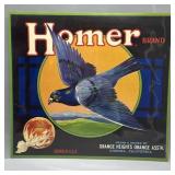 Two 1930s California Fruit Box Labels incl Handsum