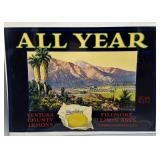 Two 1930s Cali. Fruit Box Labels: Exclusive Brand