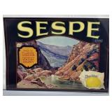 Two 1920s California Fruit Box Labels incl Sespe