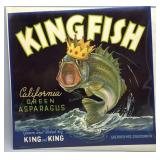 Two 1930 California Fruit Box Labels incl Kingfish