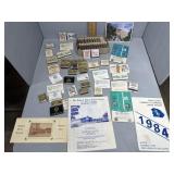 Vintage Advertisign Matchbooks, Postcard of