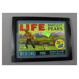 Life Brand Bartlett Pears framed fruit label