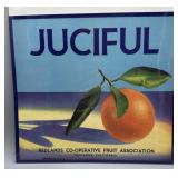 Two 1930s California Fruit Box Labels incl Juciful