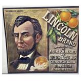 Two 1930s California Fruit Box Labels incl Lincoln