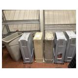 6x$ - Rubbermaid grey & tan commercial trash cans