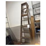 Mop bucket, wooden ladder, coffee filters, liners