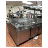 LG SS double sided prep tables with heaters, upper