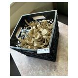 plastic syrup dispensers with lids in milk crate