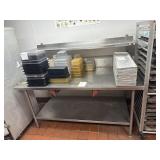 SS Work table 72" x 36" x 54" with upper shelf