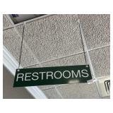 Hanging restroom sign
