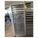 Aluminum bakers rack with 18 trays and plastic cov