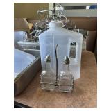 Chrome condiment racks, oil vinegar racks, plastic