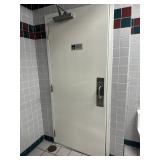 2x$ - Two bathroom doors with SS kickplates men &