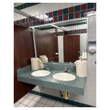 Double basin Corian counter sink wash basins with