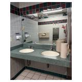 Double basin Corian counter sink wash basins with