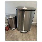 Two SS lift top waste bin