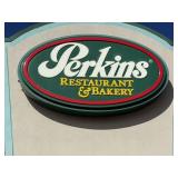 Perkins Restaurant sign on building