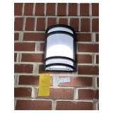 pair black frame lighted wall sconces 9.5"