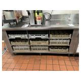 SS beverage rack with 9 slide out tray spots