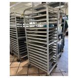 Rolling bakers rack with 18 trays
