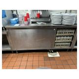 72" x 32" SS drink service counter with ice bin &