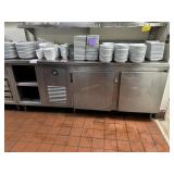 90" x 32" SS sandwich prep table with  double door