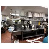 SS double deck work table with sink 138" x 31" x 8