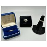 Three 14kt rings size 6 and 8.5 - 6.7 gtw