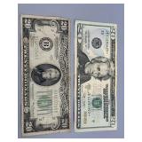 1934-A US $20 bill & 2009 US $20 Star Note