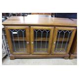 Oak glass front display cabinet 18" x 48" x30"