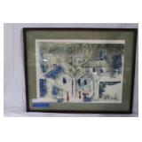 Birdsey European street scene 29" x 23"