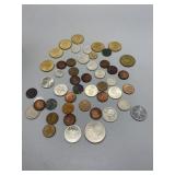 1905 & 1906 US "V" Nickel, 2 US Wheat Pennies, & 4