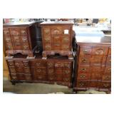 4pc Contemporary bedroom set with brass hardware