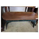 Natural finish dressing bench with crackle paint