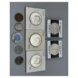 (2) 1942 US Walking Liberty half dollars, (3) 1964